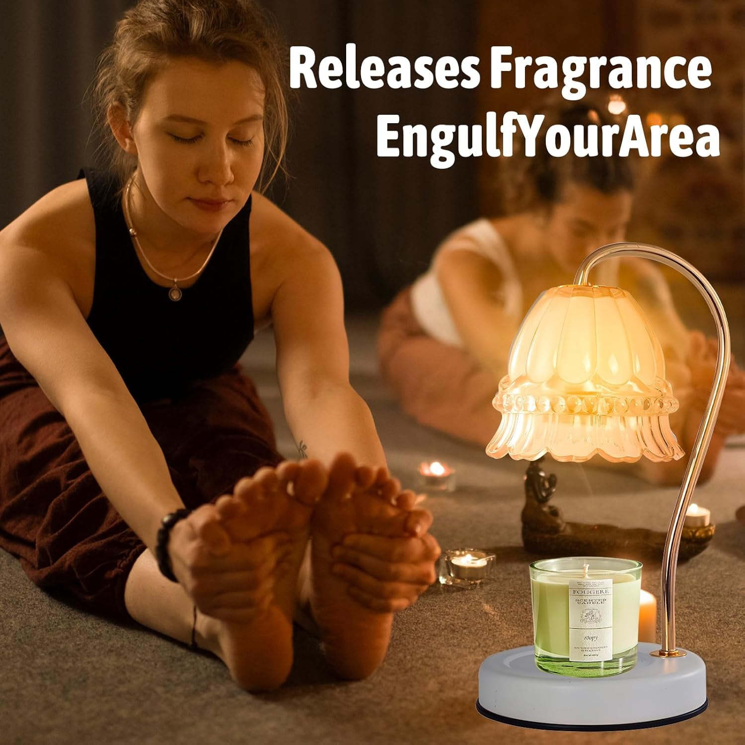 Fragrance Candle Warmer Lamp，Electric Candle Warmer with Timer & Dimmer，Mom Christmas Birthday Gifts for Women, House Warming Gifts New Home Bedroom Decor