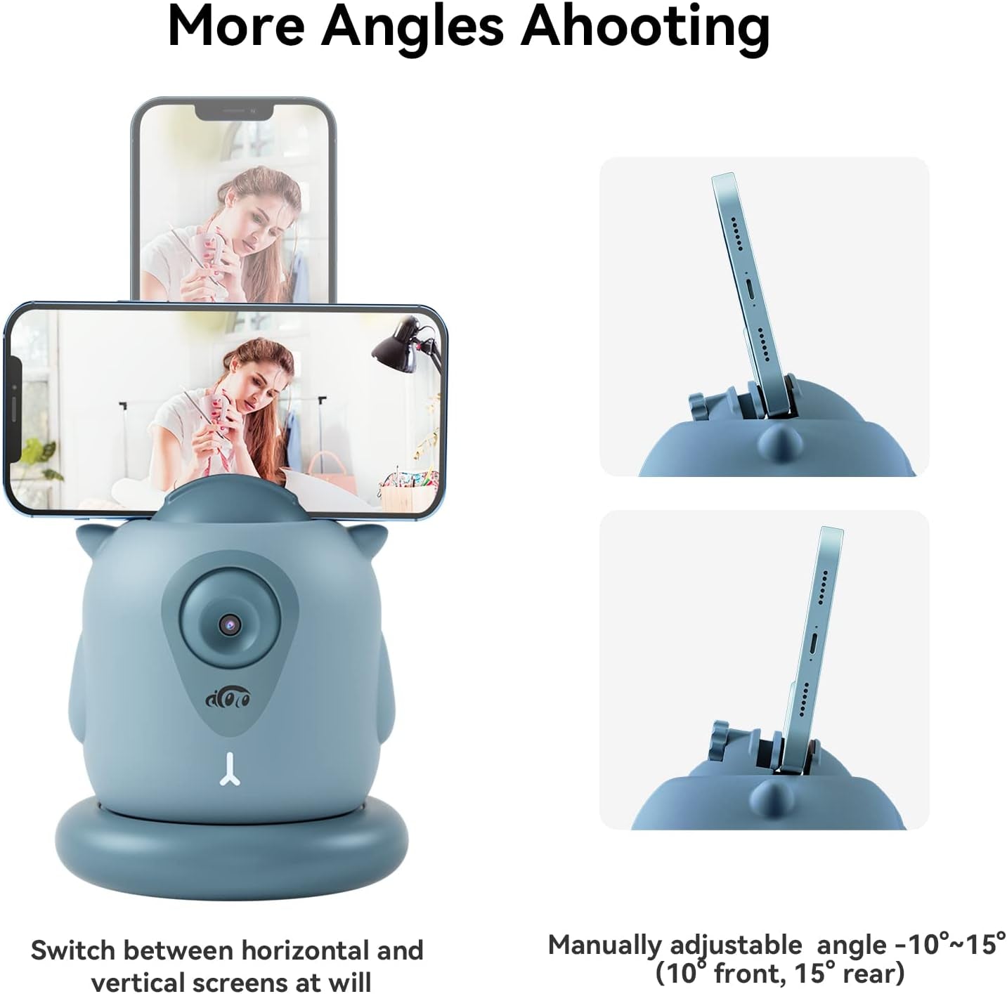 Auto Tracking Phone Holder,  Auto Face Tracking Tripod, 360° Rotation Phone Camera Mount, Ai-Powered Face Tracking, Bluetooth Shutter Control, No APP for Live Streaming Video and Video Recording