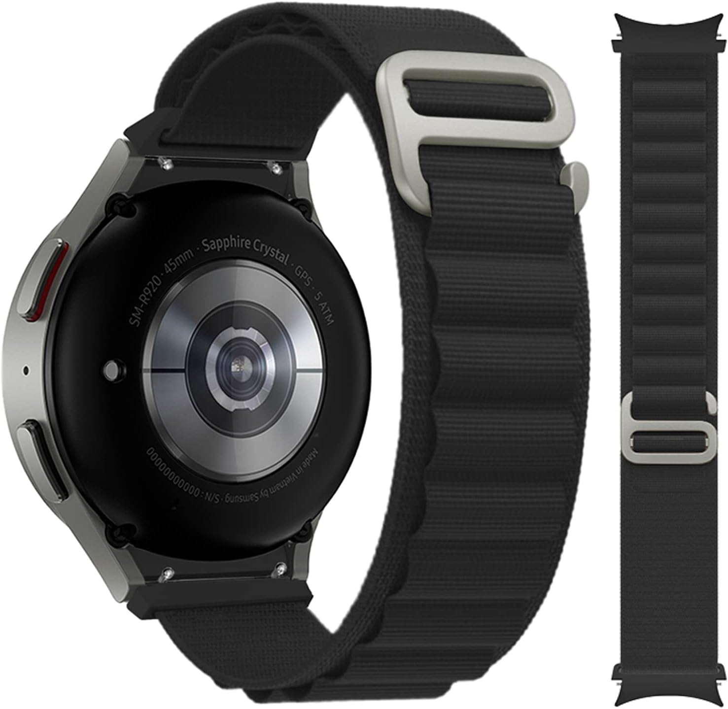 Nylon Bands for Samsung Galaxy Watch7/6/5/4/Fe Band 40Mm 44Mm/Watch 6 Classic 47Mm 43Mm/Watch 4 Classic 46Mm 42Mm Women/Men,Rugged Alpine/Trail Loop Strap for Samsung Watch 5 Pro 45Mm Wristband