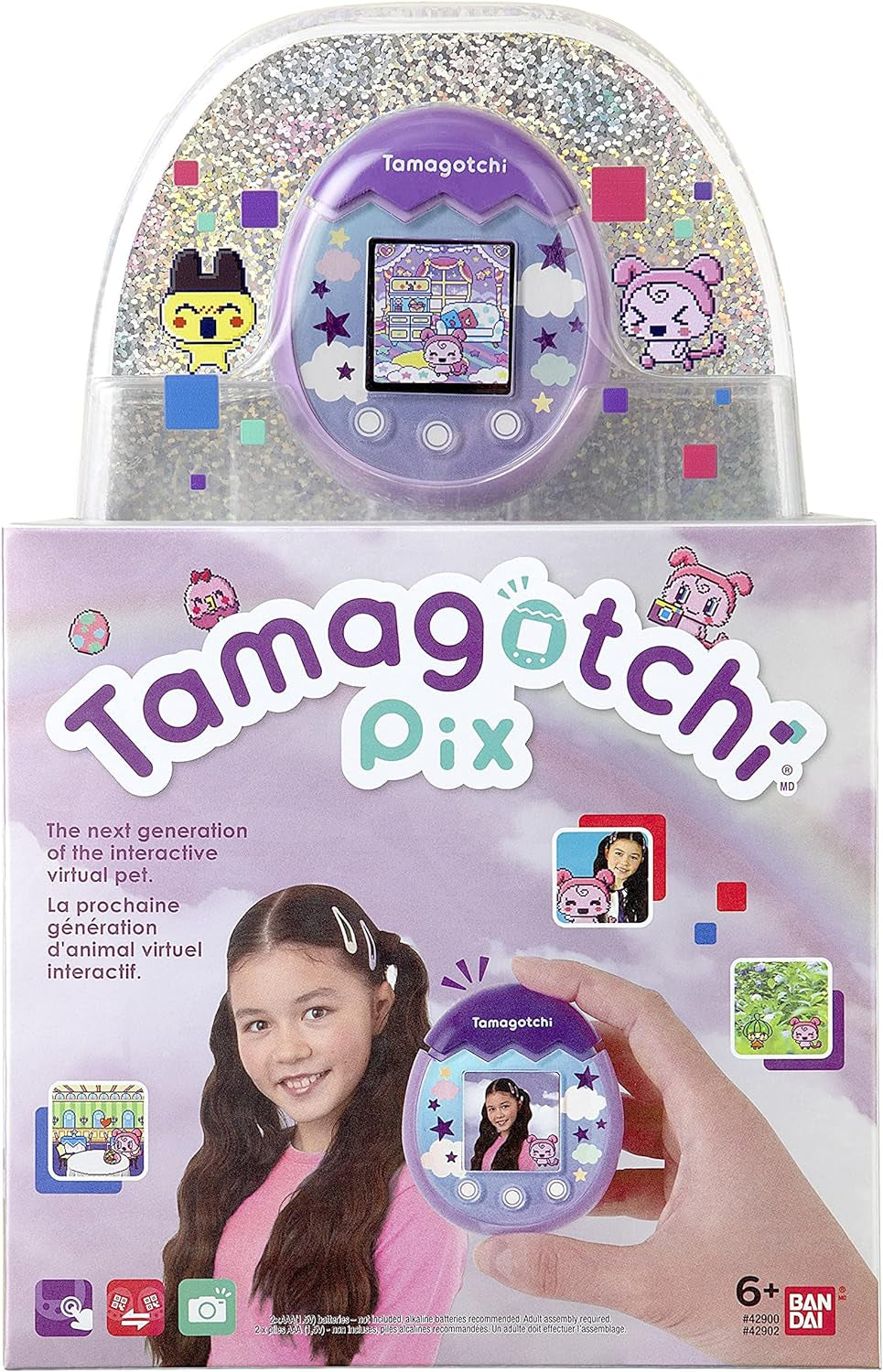 42902  Pix the Next Generation of Virtual Reality Pet with Camera, Games and Collectable Characters-Sky, Purple, Single ZOUSA
