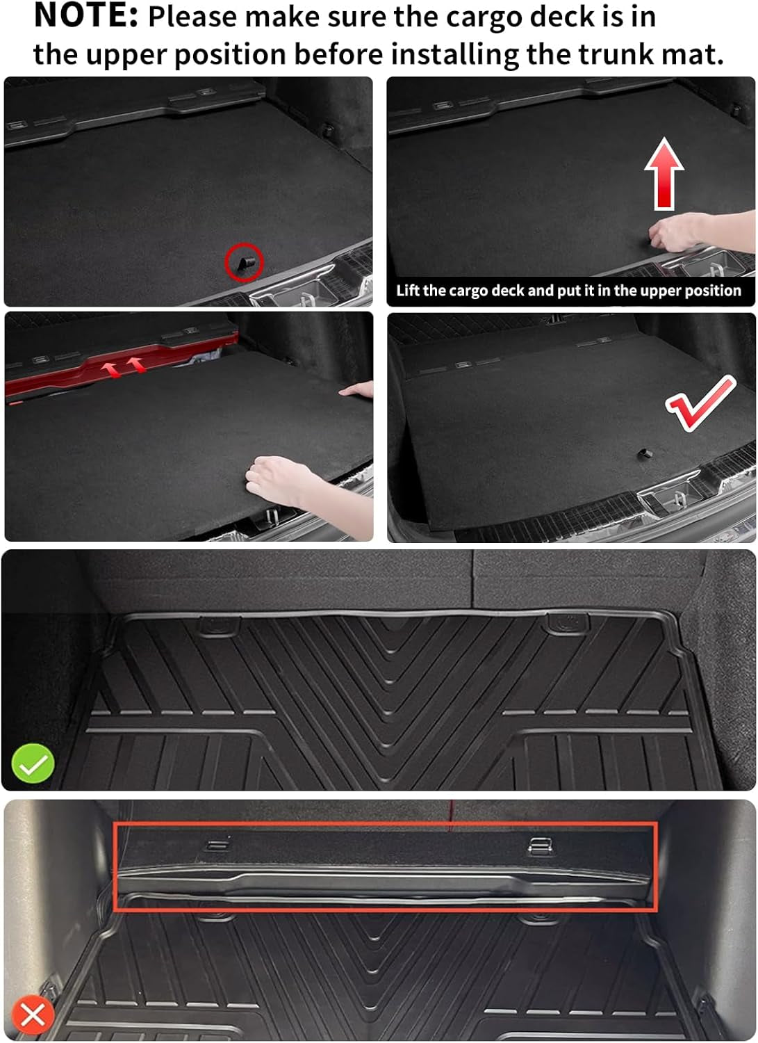 Floor Mats and Cargo Liner for Honda CR-V 2023-2025 (Include Hybrid Models), All Weather TPE Car Trunk Mat (Upper Position), 1St & 2Nd Row & Trunk Liner Full Set Black