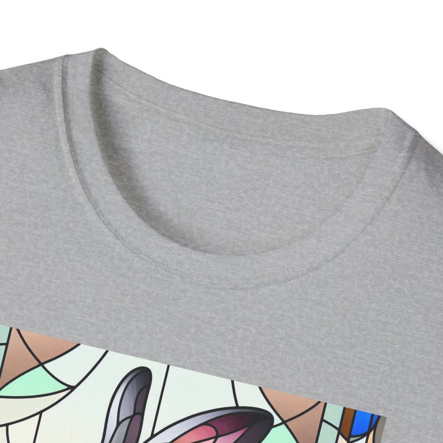 Flemish Giant Rabbit Animal Stained Glass Design Unisex Softstyle T-Shirt