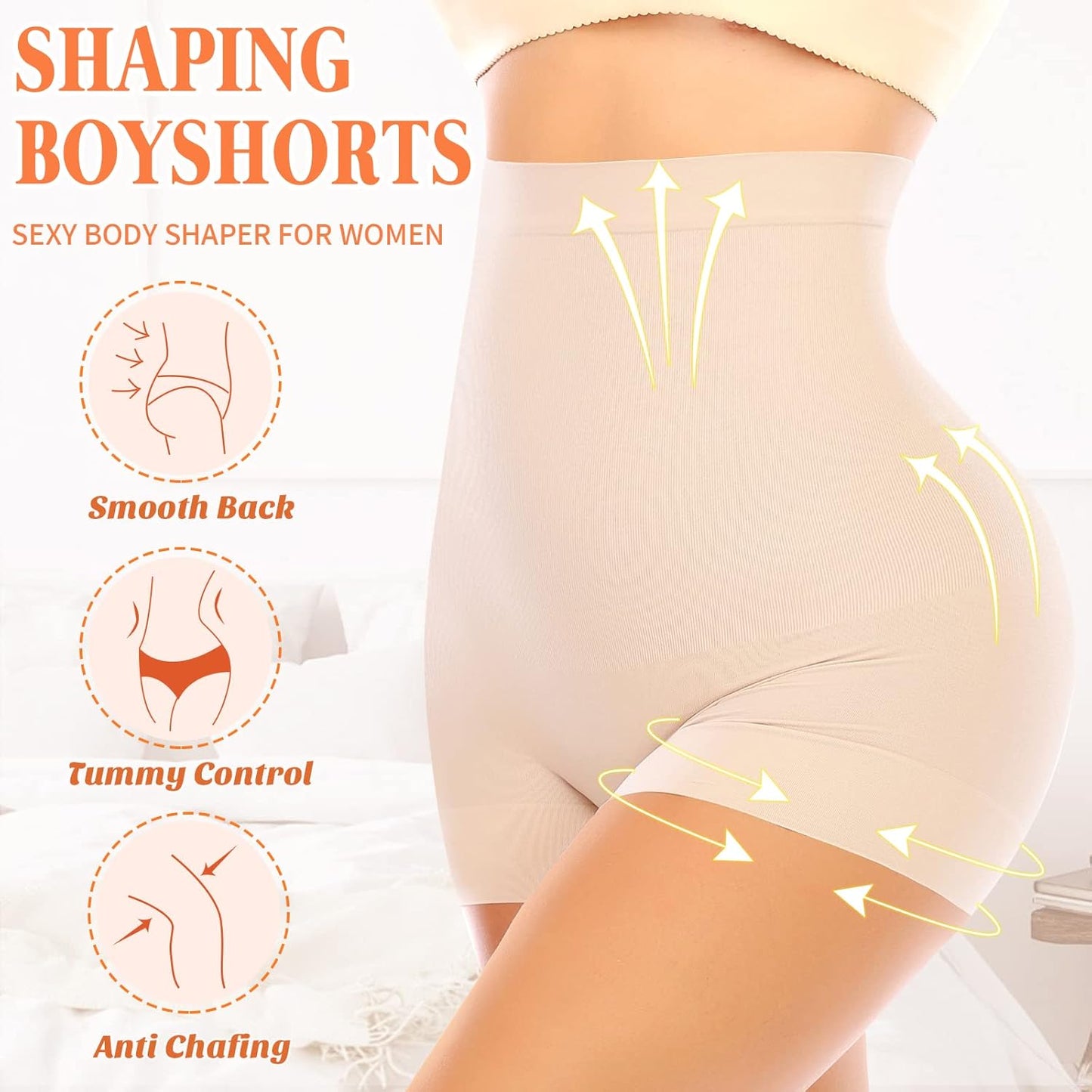 Womens Shapewear Shorts Tummy Control Body Shaper Underwear Shaping Boyshorts Seamless Shorts under Dresses