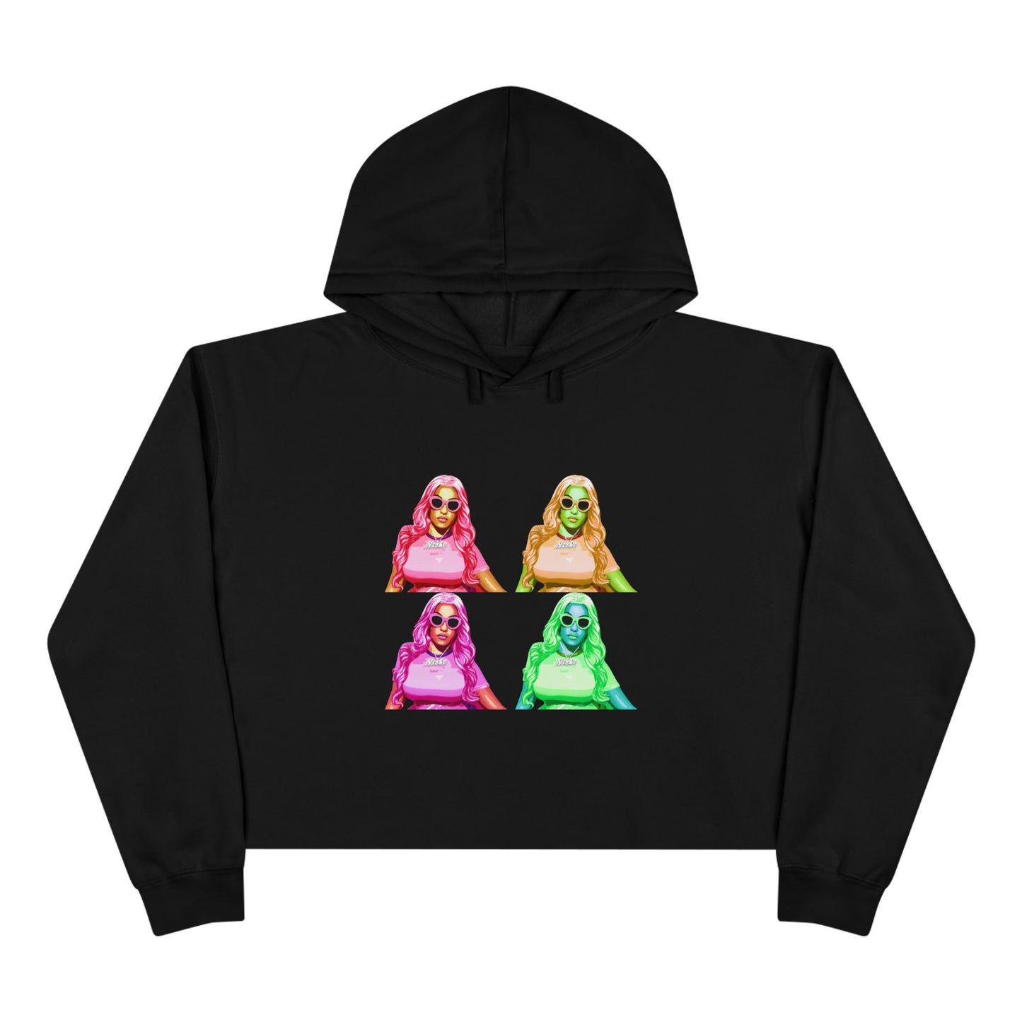 Nicki Minaj HIP HOP Bussin' Boujee CEO Clout Dank Delulu Andy Warhol Style Pop Art Crop Hoodie