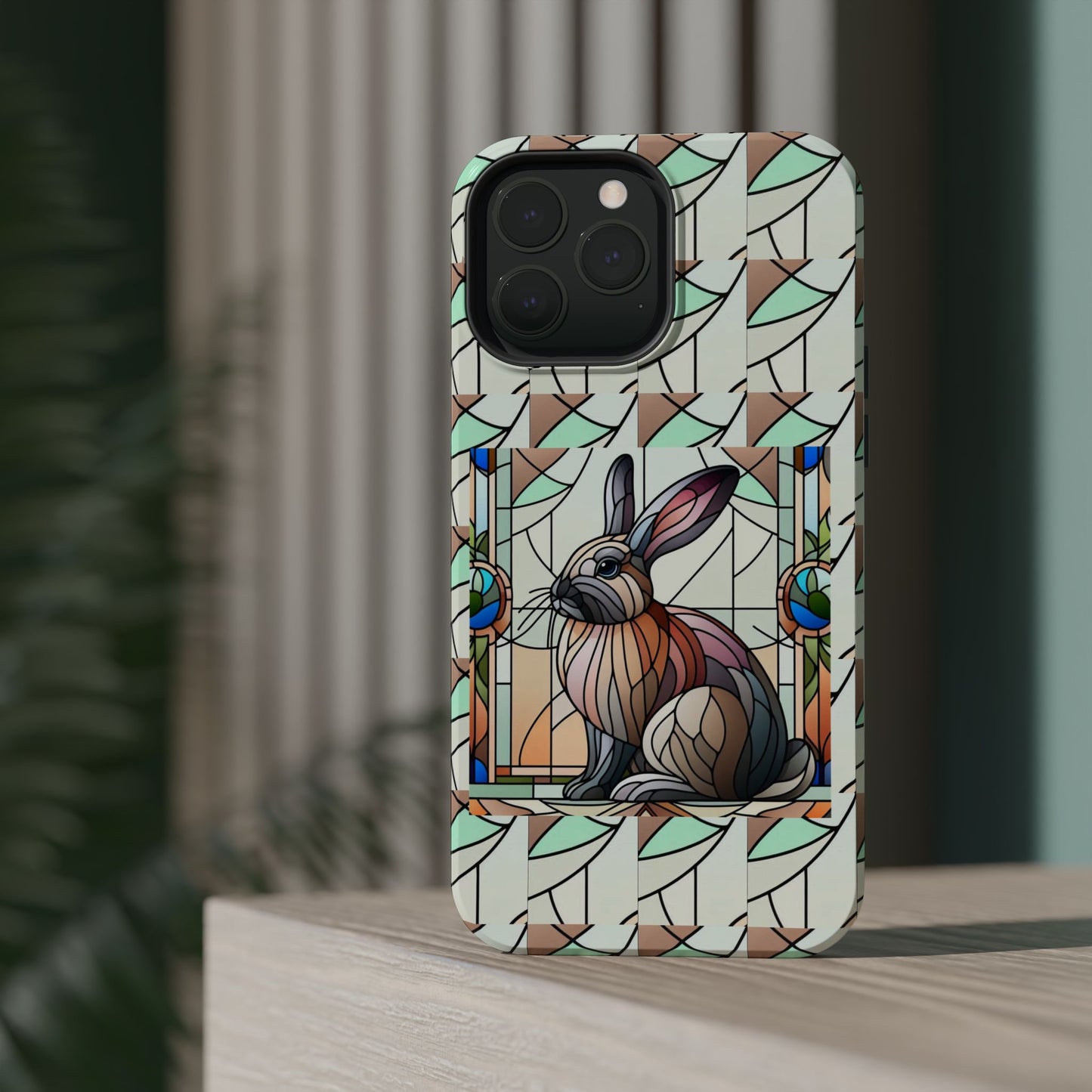 Flemish Giant Rabbit Animal Stained Glass Design Magnetic Tough Cases