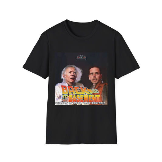 Hunter Biden Convicted Felon Pardon Back to the basement Unisex Softstyle T-Shirt