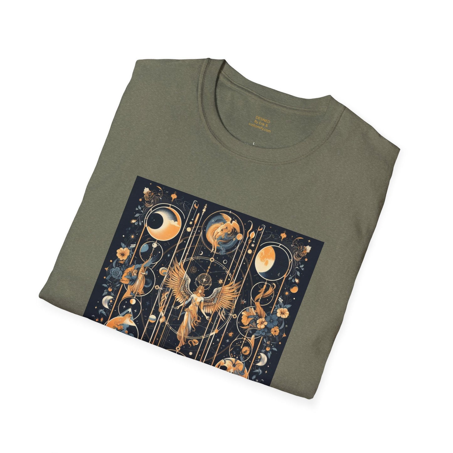 Celestial tarot design By Erik B. Unisex Softstyle T-Shirt