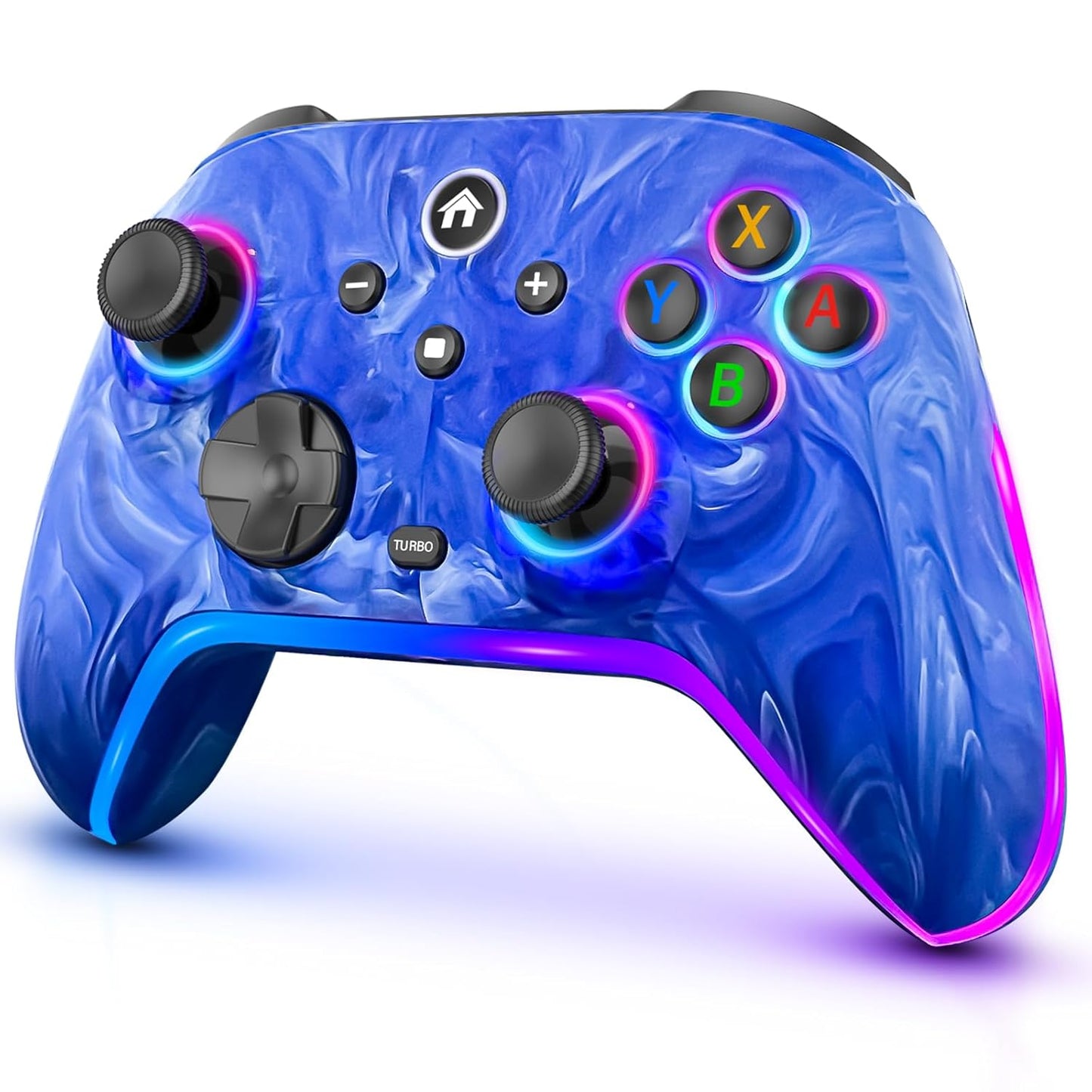 Wireless Switch Controllers for Nitendo Switch/Oled/Lite, 1200Mah Switch Pro Controller with 10 Color Light Modes, Rechargeable Switch Turbo Control with Turbo, Vibration, 6-Axis Gyro, Wake Up
