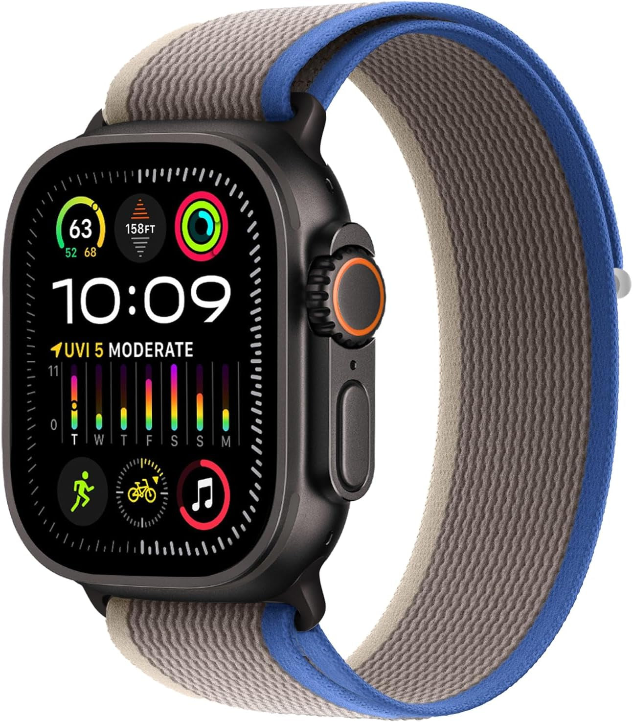 Trail Loop Nylon Band - Compatible with Apple Watch Ultra 2 Band/Ultra Band 49Mm 45Mm 44Mm Men Women, Braided Elastic Weave Sport Strap for Iwatch Ultra 2, Iwatch Ultra Series 10 46Mm SE/9/8/7/6/5/4