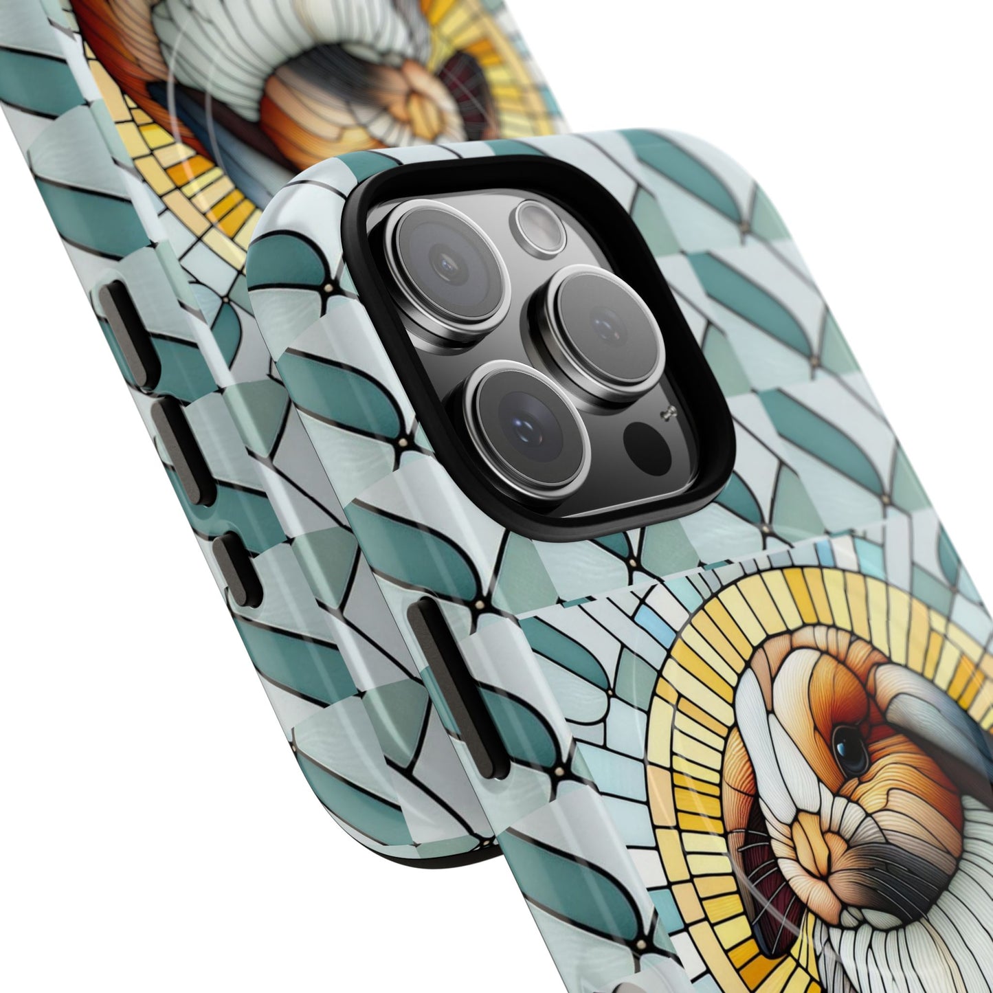 Holland Lop Rabbit Animal Stained Glass Design Tough Magnetic Cases