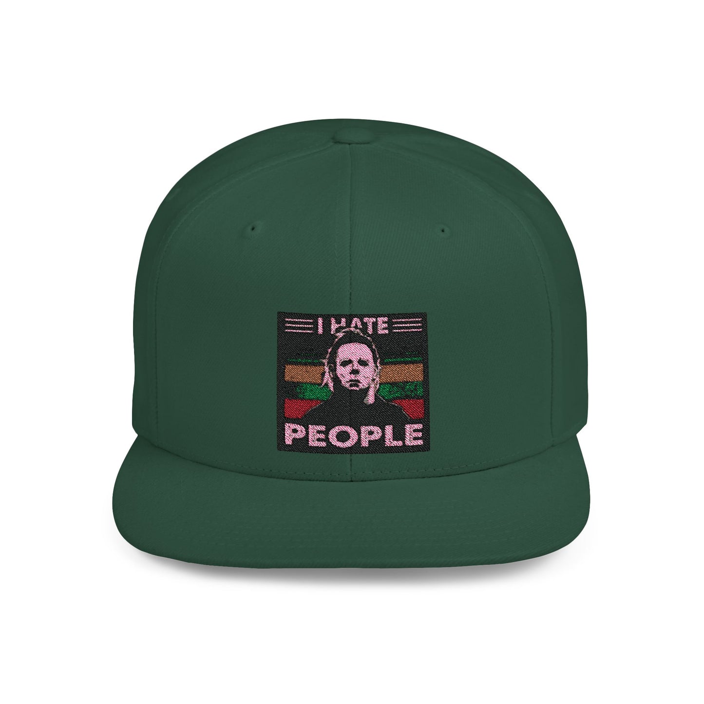 Michael Myers I Hate People Vintage Print Flat Bill Snapback