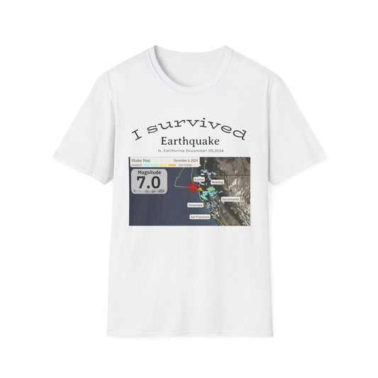 I survived Earthquake N. California December 5, 2024, Unisex Softstyle T-Shirt