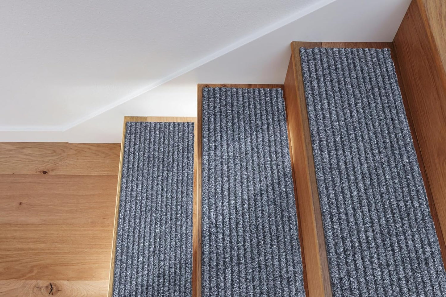 Solid Design Non-Slip Rubberback 8" X 30" Indoor/Outdoor Waterproof Stair Treads for Stairs, Garage, Patio, 7 Pack, Gray