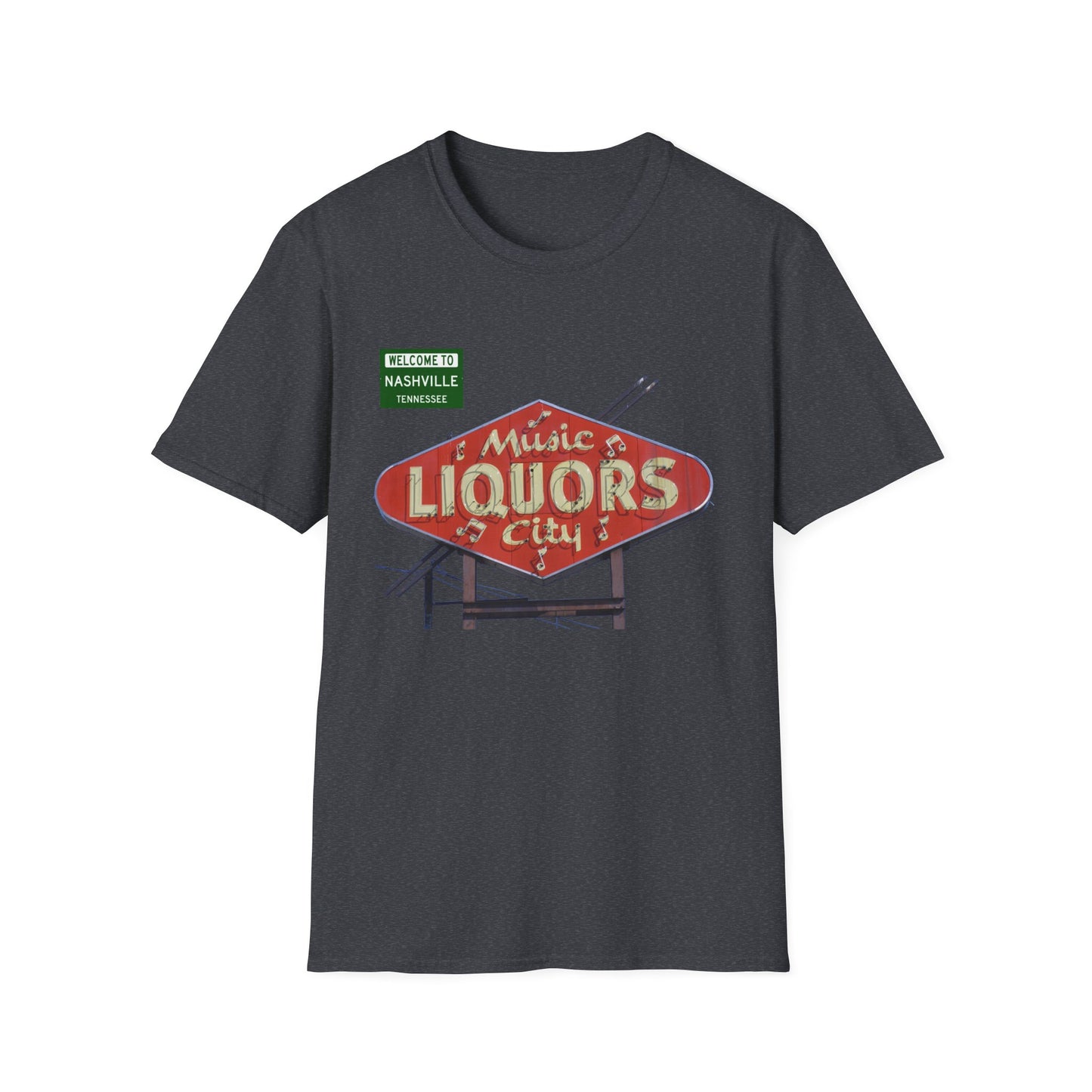 RETRO VINTAGE Music City Liquors [gone] Nashville, TN Unisex Softstyle T-Shirt