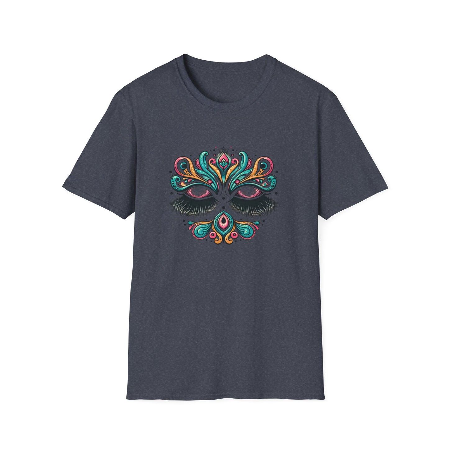 Colorful Mandala Unisex Softstyle T-Shirt – Bohemian LASHES Vibe for Art Lovers