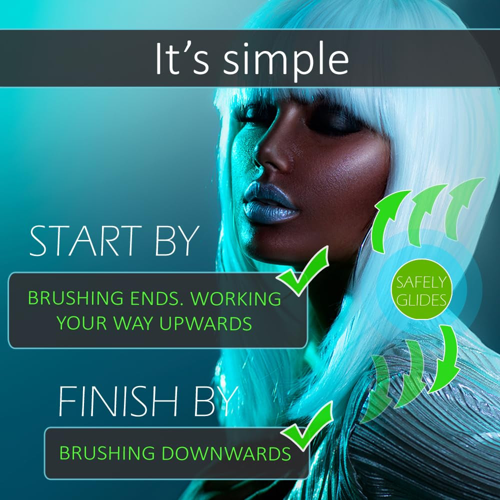 One Twenty Three Loops -  Professional Grade Loop Brush - Safely Detangles Hair Extensions, Weaves and Wigs - Snag Free Styling for Human and Synthetic Hair