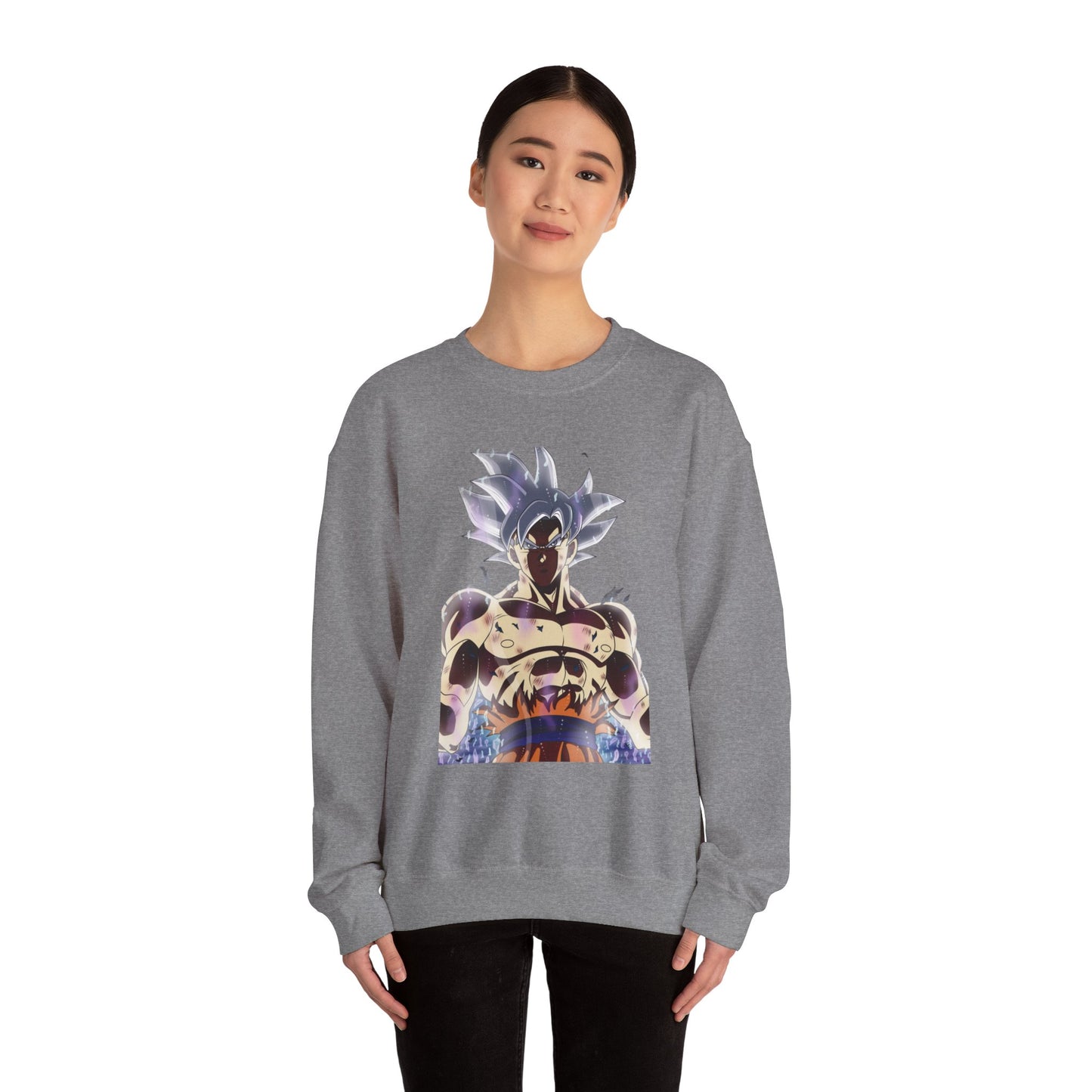 Dragon Ball Super Goku Crewneck Sweatshirt - Ultra Power White Hair Design