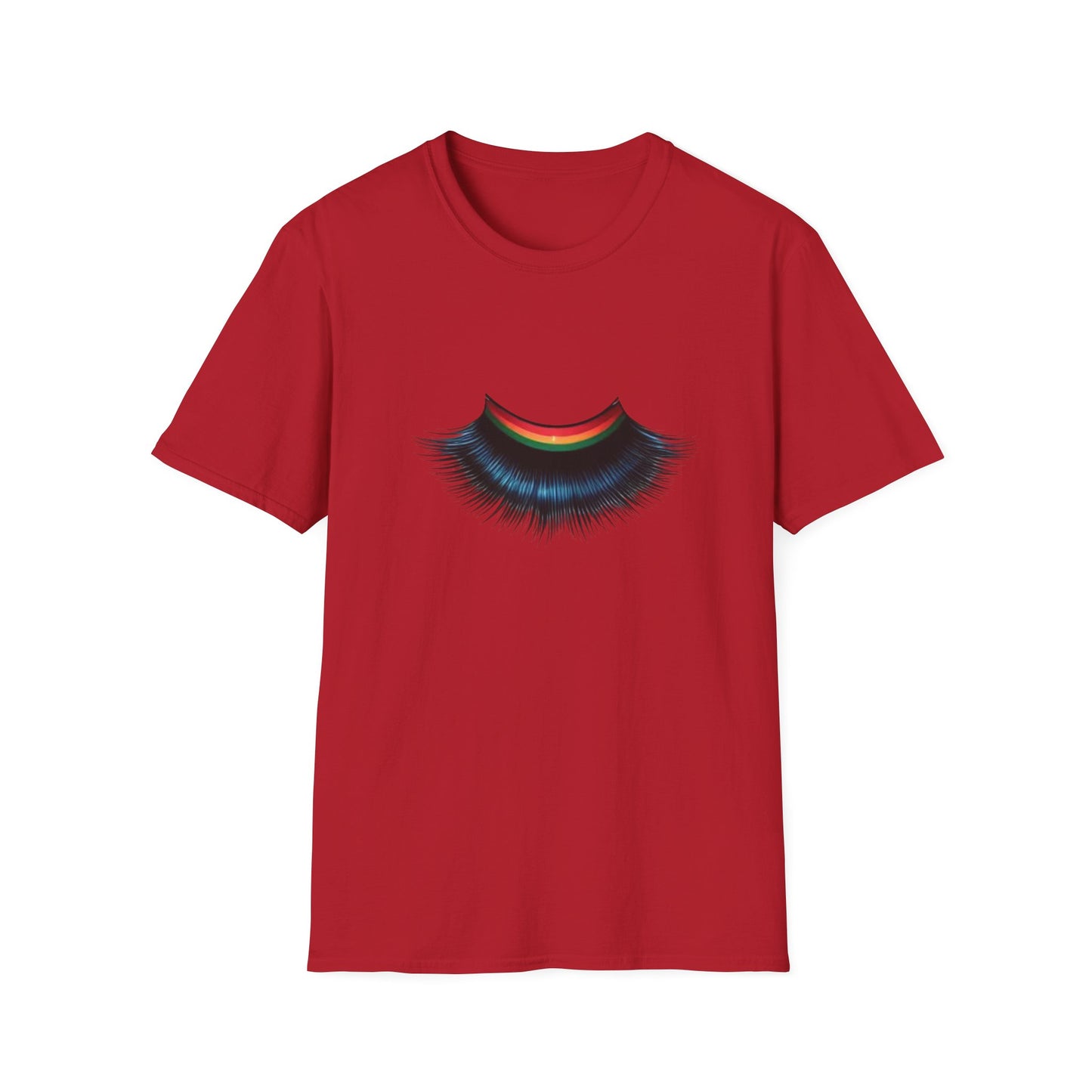 Cheerful Graphic Unisex Softstyle T-Shirt - Whimsical Gucci Inspired Eye Lashe Smile Design