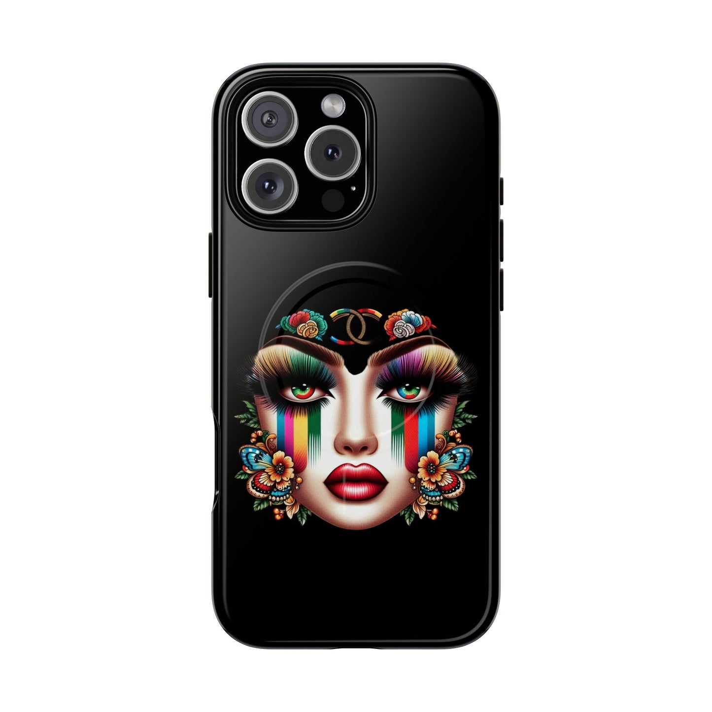 Gucci Inspired Artistic Tough Magnetic Phone Case - Vibrant Lady Design
