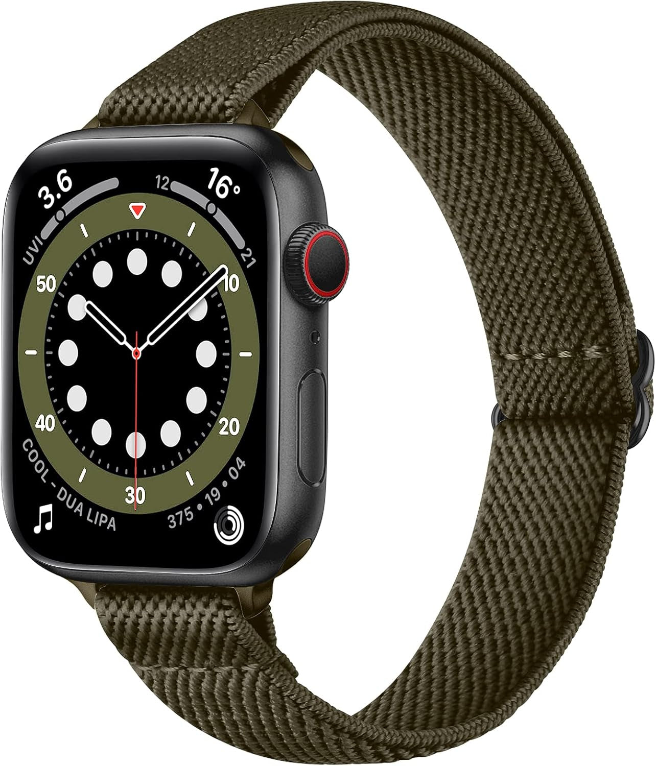 Slim Stretchy Bands Compatible with Apple Watch Band 41Mm 40Mm 38Mm, Women Elastics Nylon Thin Band Strap for Iwatch SE2 SE Series 9 8 7 6 5 4 3 2 1 (Army Green/Black, 41Mm 40Mm 38Mm)