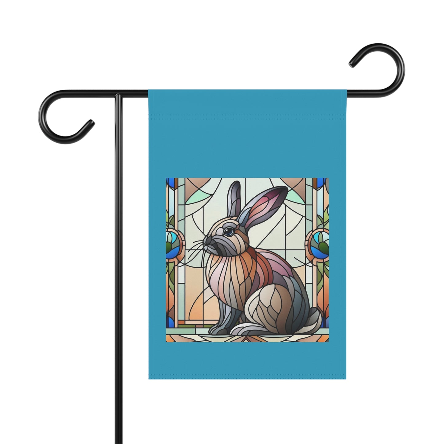 Stained Glass Rabbit Garden Banner - Vibrant Decorative Flag for Home & Garden