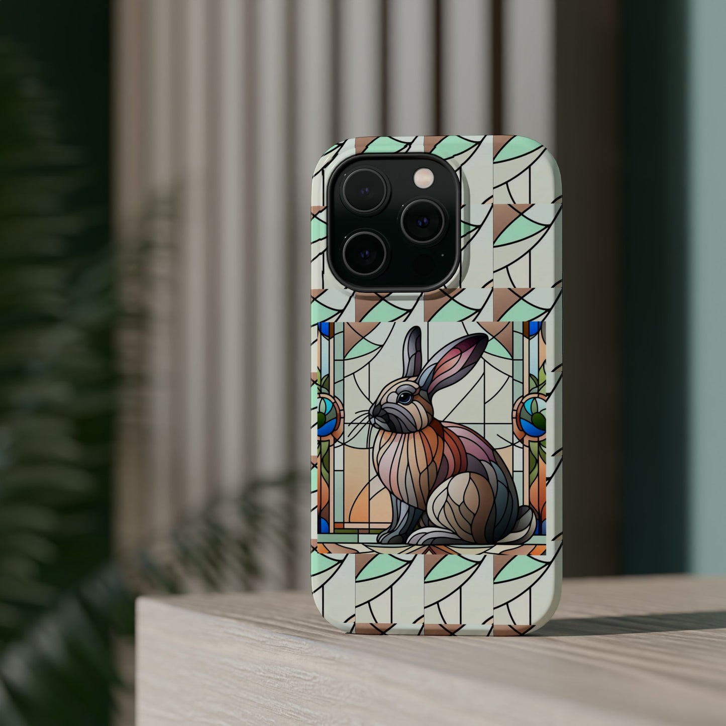 Flemish Giant Rabbit Animal Stained Glass Design Magnetic Tough Cases