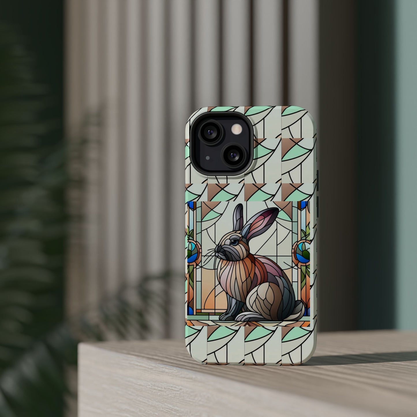 Flemish Giant Rabbit Animal Stained Glass Design Magnetic Tough Cases