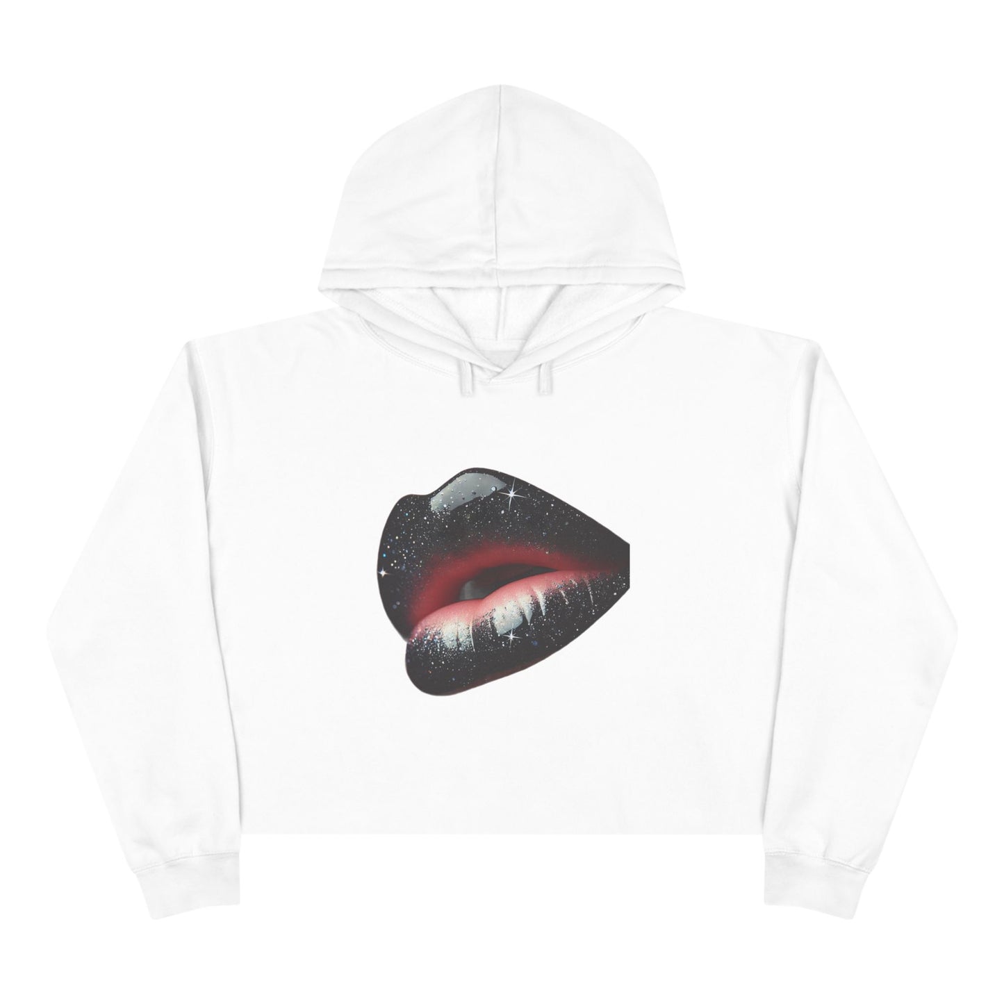 GALAXY LIPS GLOSSY Crop Hoodie