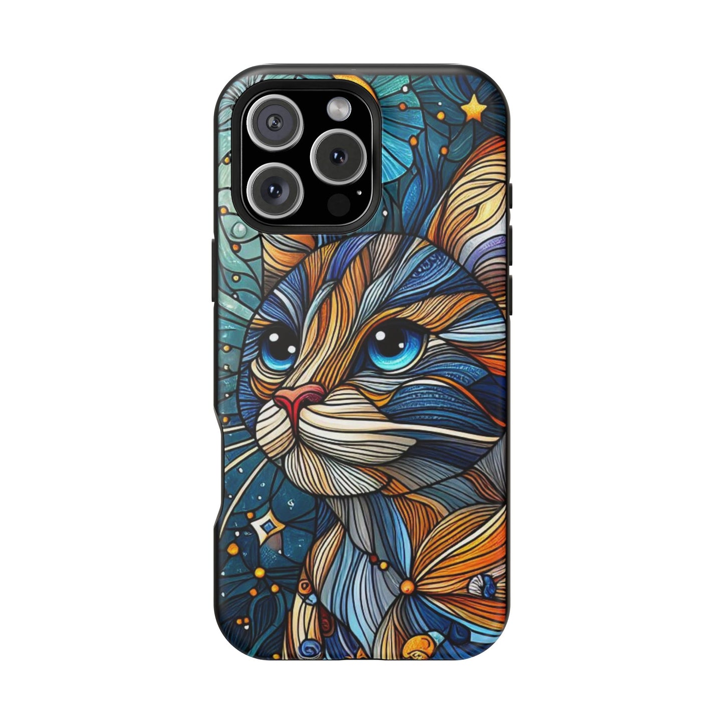 Cat-Stained Glass Magnetic Tough Cases