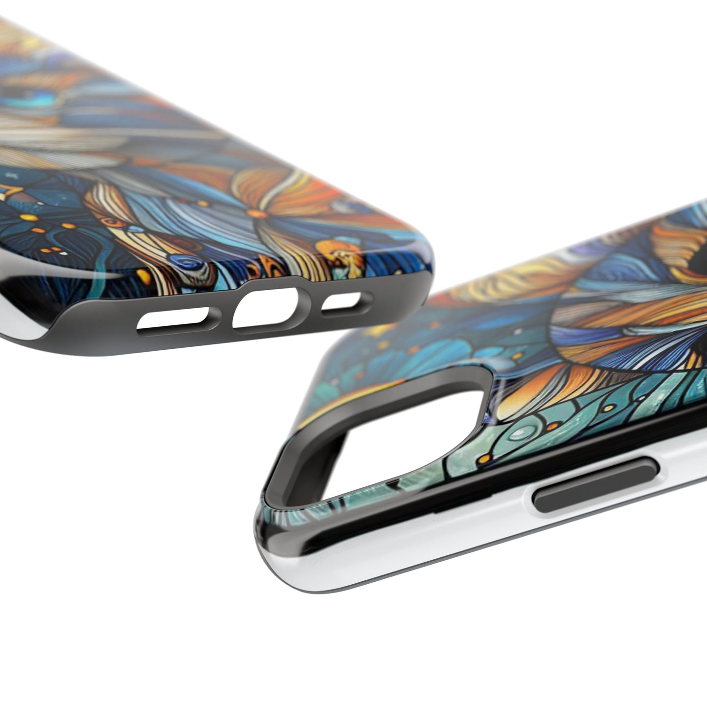 Cat-Stained Glass Magnetic Tough Cases