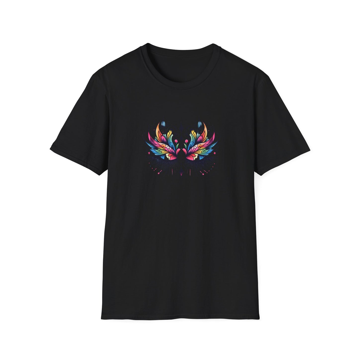 Colorful Boho LASHES Peacock Unisex Softstyle T-Shirt