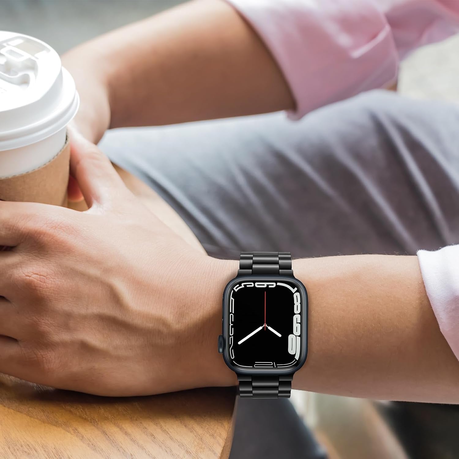 Band Compatible with Apple Watch Band 41Mm 40Mm 38Mm Premium Stainless Steel Metal Replacement Strap Compatible with Apple Watch SE Series 9 8 7 6 5 4 3 2 1 (Black)