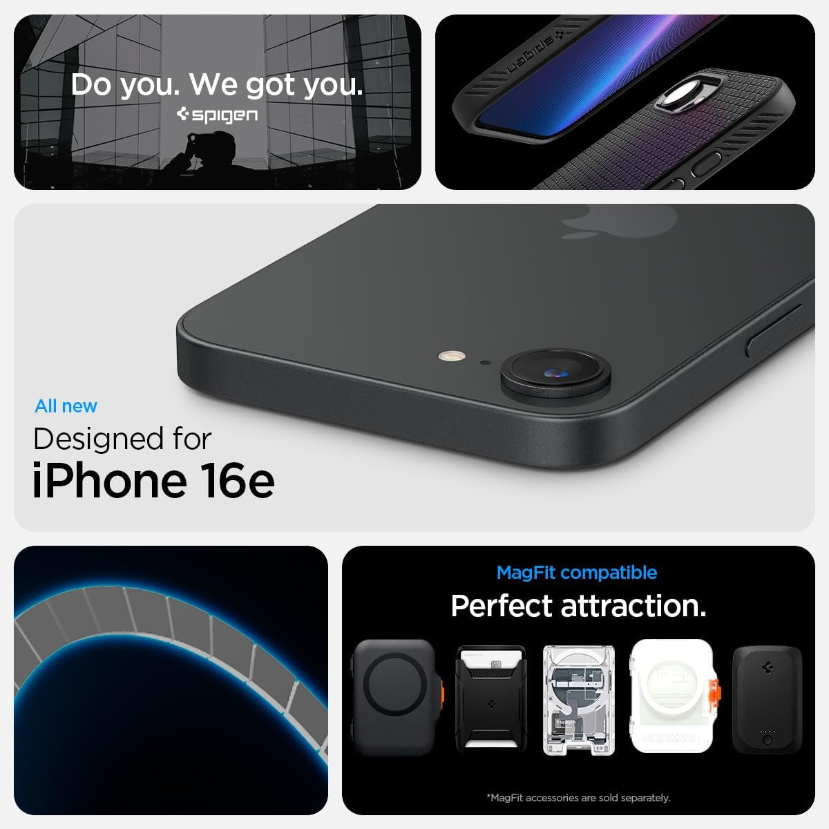 for Iphone 16E Case, Liquid Air Magfit [Compatible with Magsafe Accessories] [Military-Grade Protection] - Matte Black