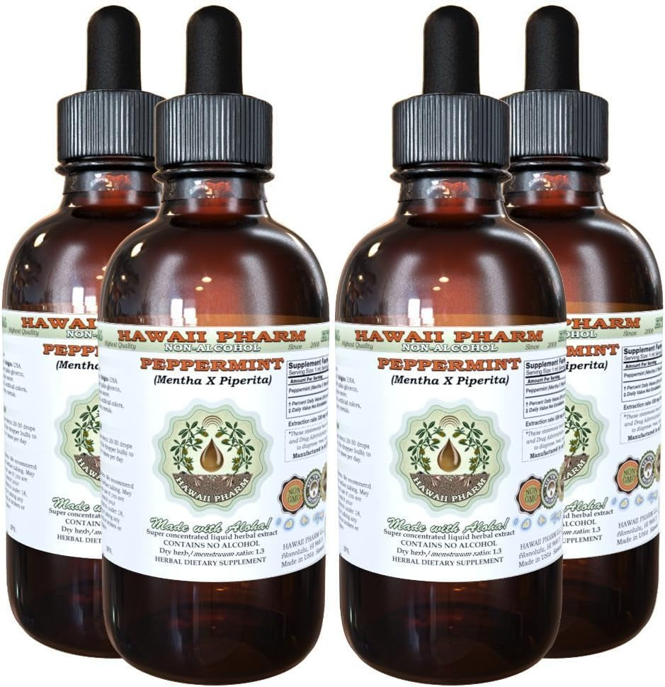 Peppermint Alcohol-Free Liquid Extract, Organic Peppermint (Mentha X Piperita) Dried Leaf Glycerite Natural Herbal Supplement, , USA 2 Fl.Oz TLBH