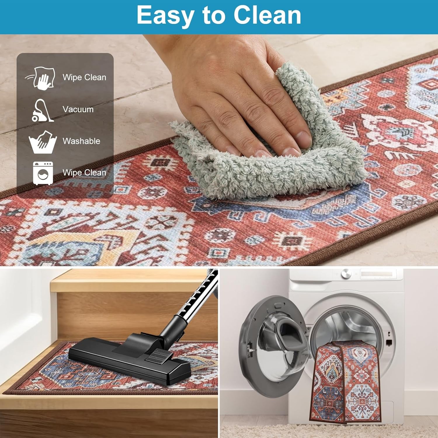 Non-Slip Carpet Stair Treads for Wooden Steps Indoor Set of 15 Pack 8" X 30" Peel and Stick Reusable Staircase Stair Runners Rugs, Soft Safety for Dogs, Kids & Elders, Stairway Grip, Red