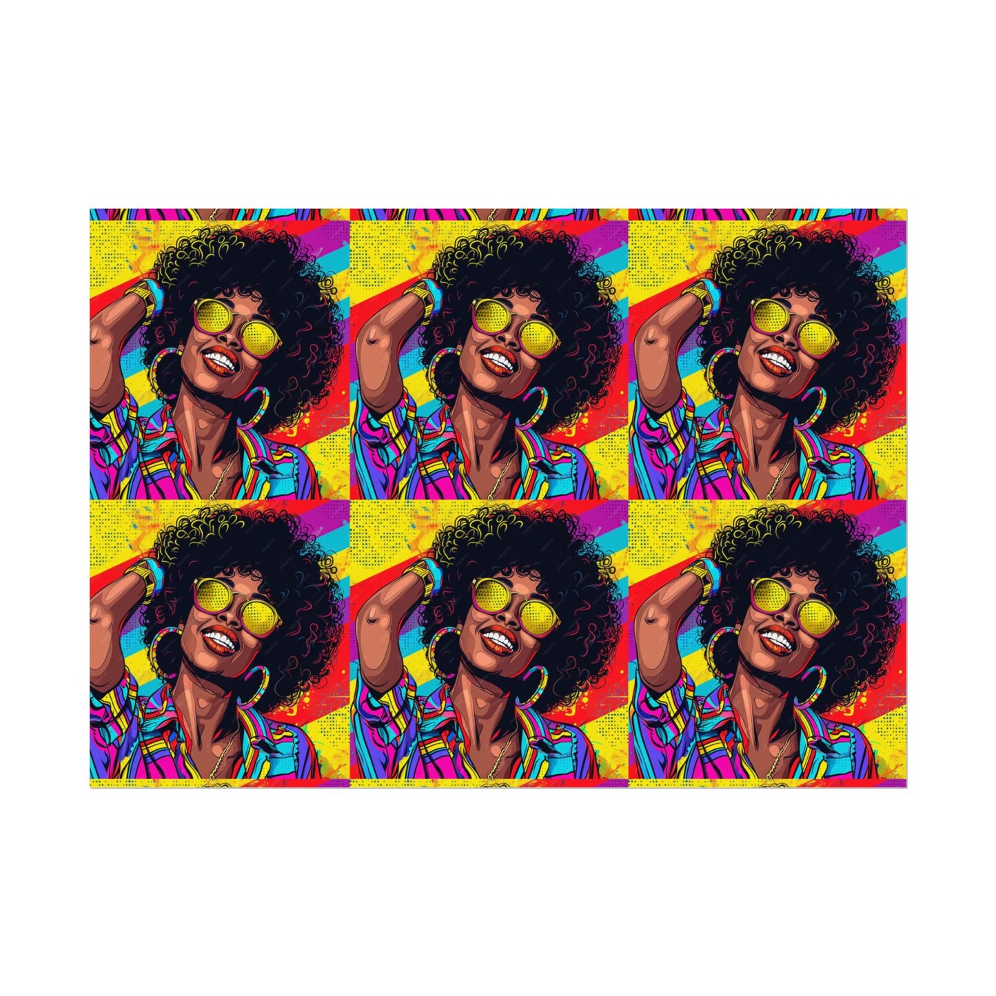 Woman afro hair with braids fat black color drawing Rolled Posters