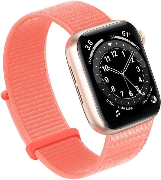 Compatible with Apple Watch Band 49MM 45MM 44MM 42MM 41MM 40MM 38MM, Women Men Sport Nylon Loop Strap for Iwatch Series Ultra 8 7 6 5 4 3 2 1 SE (38/40/41Mm,Apricot)