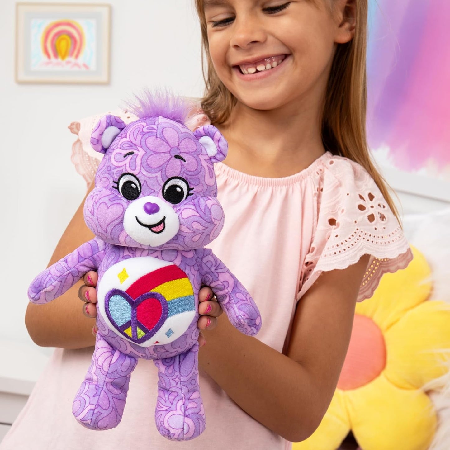 Care Bears , Peaceful Heart Bear 22Cm Bean Plush , Collectable Cute Plush Toy, Cuddly Toys for Children, Soft Toys for Girls and Boys, Cute Teddies Suitable for Girls Boys Ages 4+ ,  99319 UK