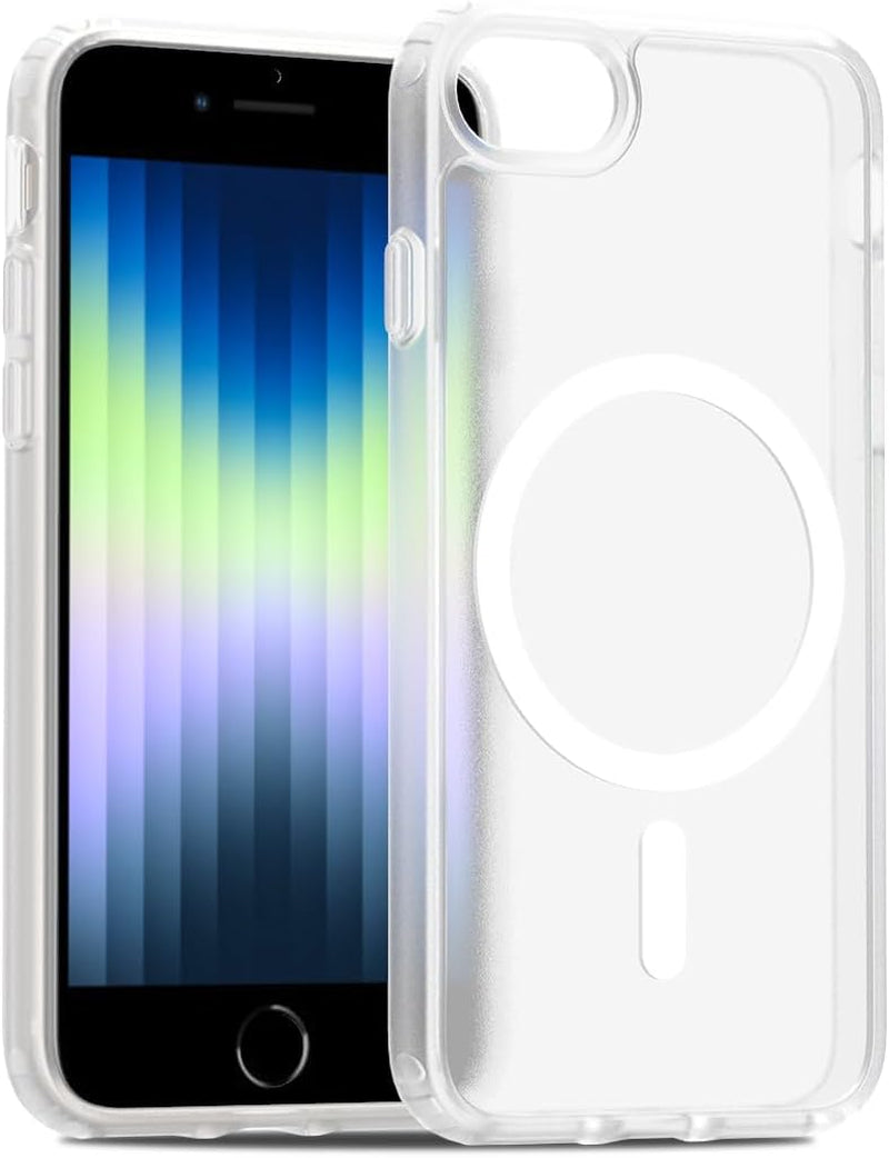 2025 New Magnetic for Iphone 16E Case,Compatible with Magsafe,Military Grade Drop Tested, Shockproof Matte Translucent Hard Back Slim Protective Case.Black Magnetic Circle.