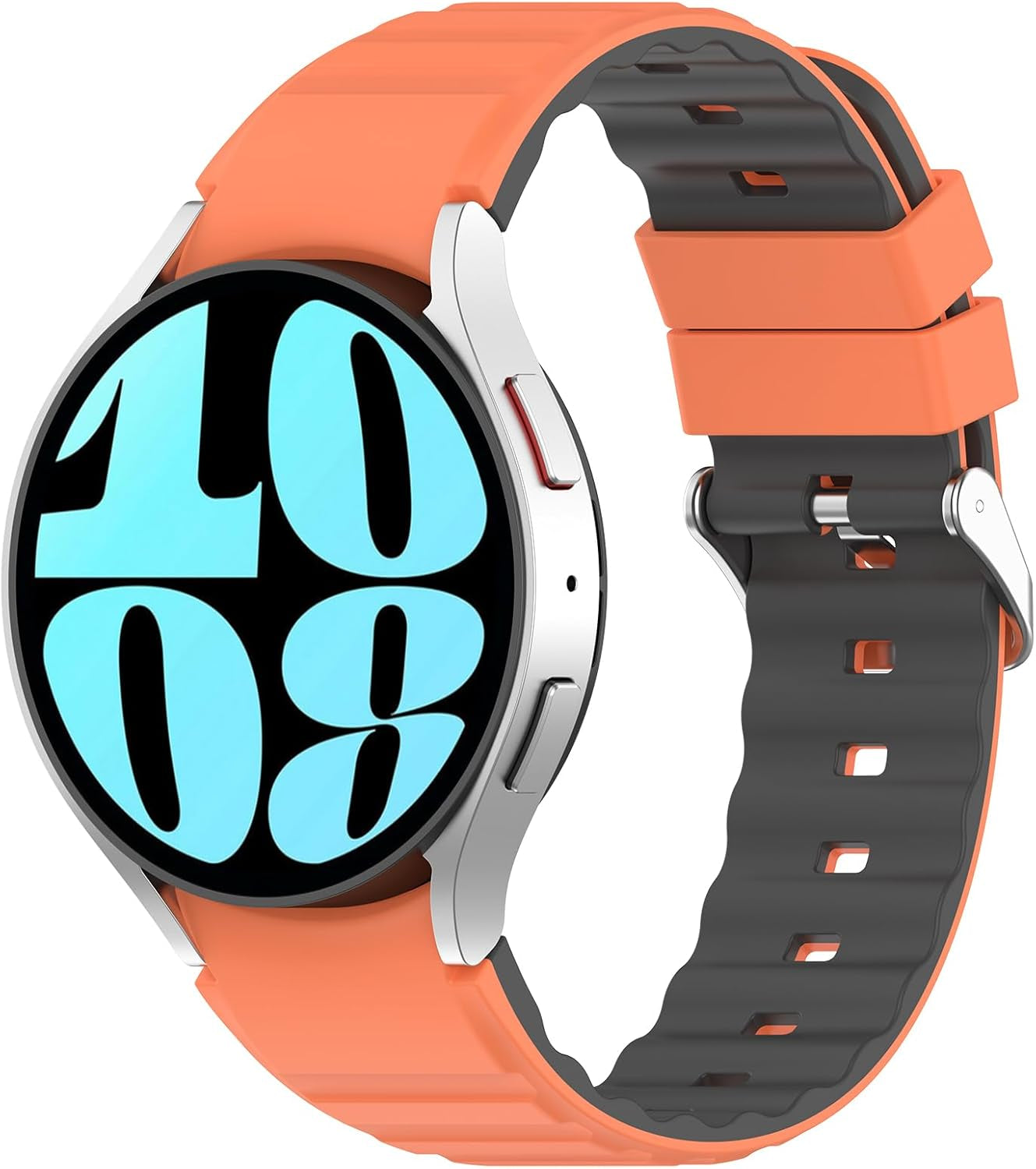 Compatible for Samsung Galaxy Watch 7 Band Galaxy Watch FE 6 5 4 3 Classic Band 40Mm 44Mm 45Mm 42Mm 46Mm 43Mm 47Mm 41Mm,Sport Silicone Galaxy Watch 6 Bands for Samsung Watch 7 Band Black Grey