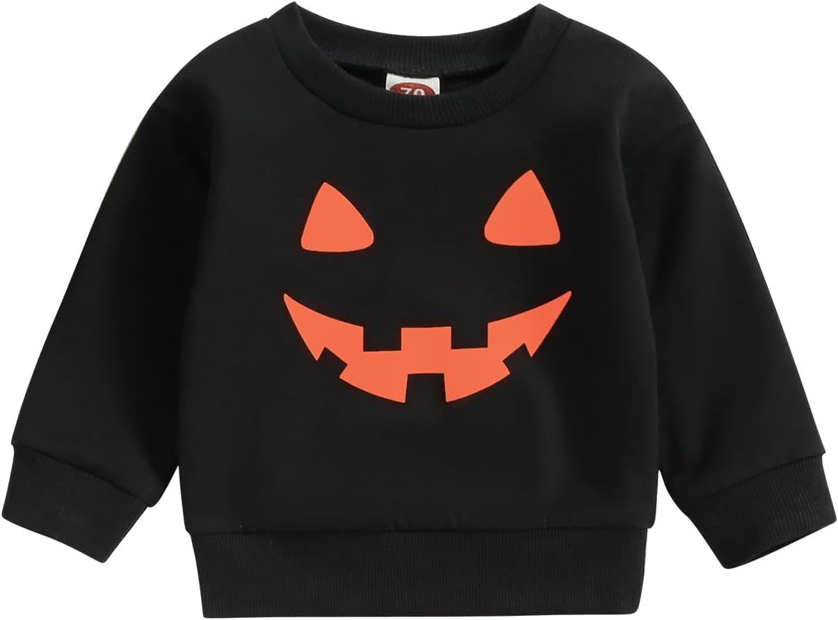 Halloween Baby Girl Boy Outfits Pumpkin Sweatshirt Long Sleeve Hoodies Halloween Baby Costume Toddler Fall Clothes