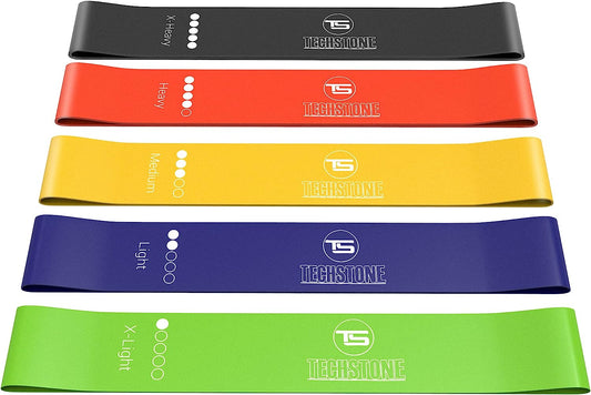 Resistance Bands Set for Men and Women, Pack of 5 Different Levels Elastic Band for Home Gym Long Exercise Workout – Great Fitness Equipment for Training, Yoga – Free Carrying Bag