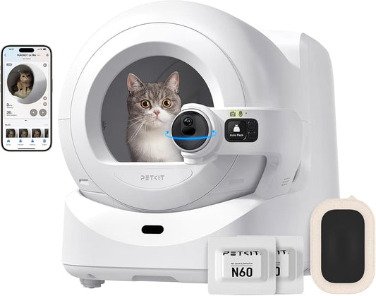 2025 New Purobot Ultra Self-Packing & Ai-Powered Camera Automatic Cat Litter Box, 5G Wifi Self Cleaning Cat Litter Box, True Hands-Free Auto Scooping Cat Litter Box