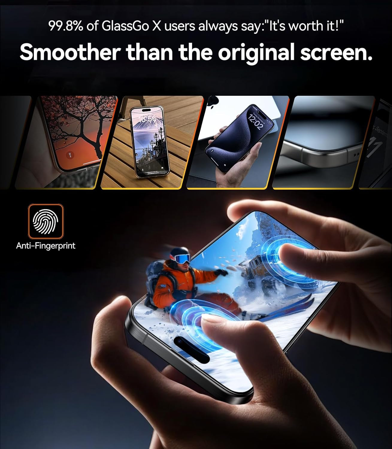 12FT Military-Grade Shatterproof for Iphone 16E Screen Protector 2025 [9H+ Durable＆ One-Pull Installation] Full Coverage Fit Tempered Glass Screen Protector 16E 6.1″ 2 Pack
