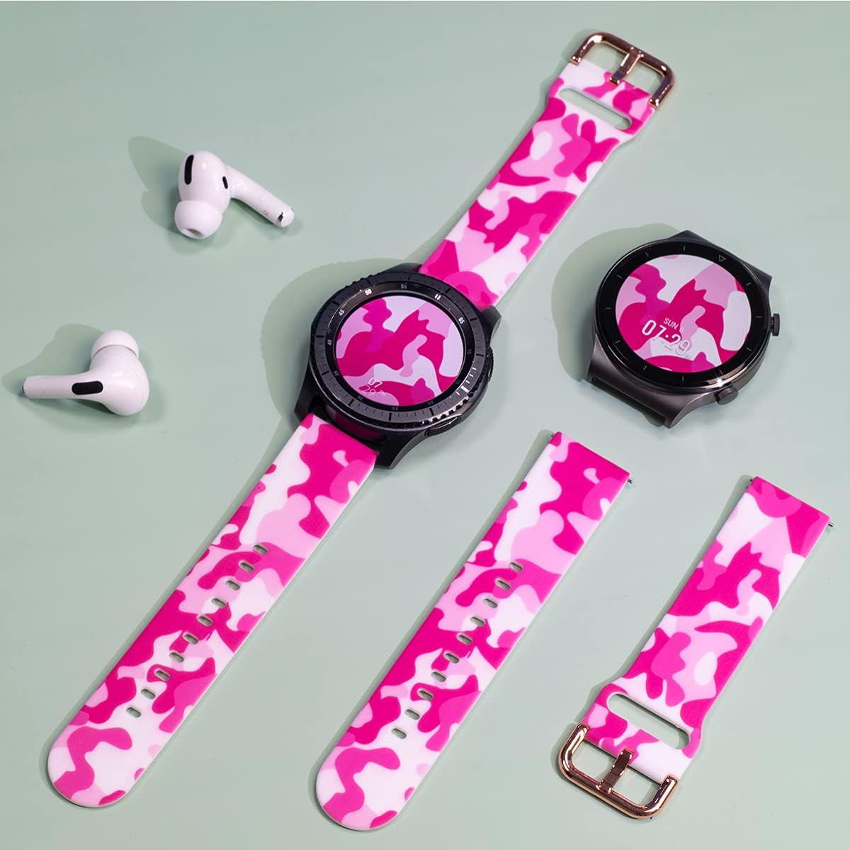 Floral 22Mm Watch Band Compatible for Samsung Galaxy Watch 3 45Mm/Gear S3 Frontier/Classic,Silicone 22Mm Watch Band Quick Release for Women Men