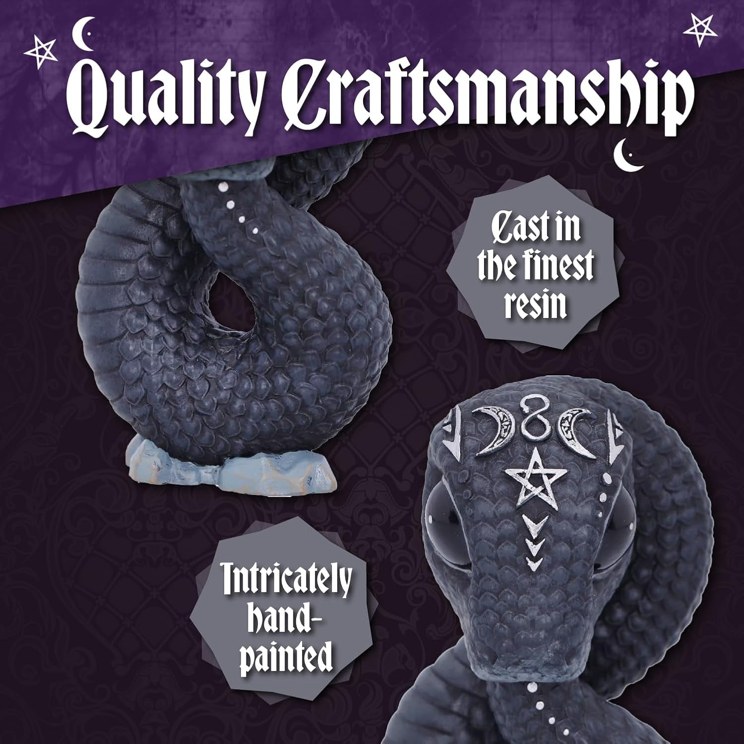 Cult Cuties Adorable Occult Figurines, Bewitching Evil Spirit Creatures, Hand-Painted, Resin - Ouroboros