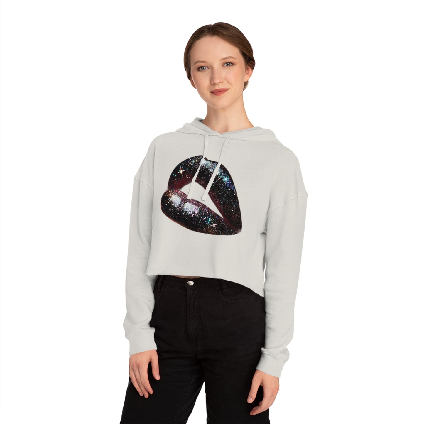 GALAXY LIP GLOSS Women’s Cropped Hooded Sweatshirt
