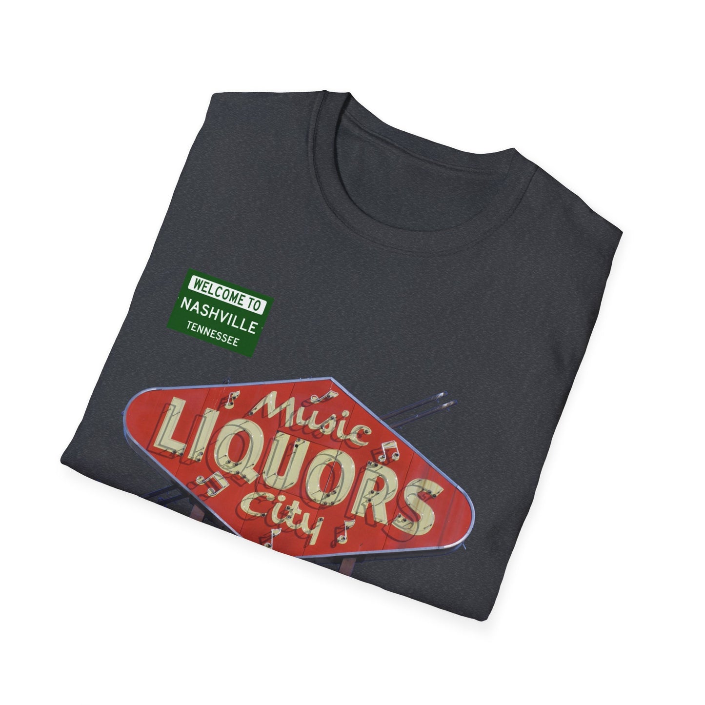 RETRO VINTAGE Music City Liquors [gone] Nashville, TN Unisex Softstyle T-Shirt