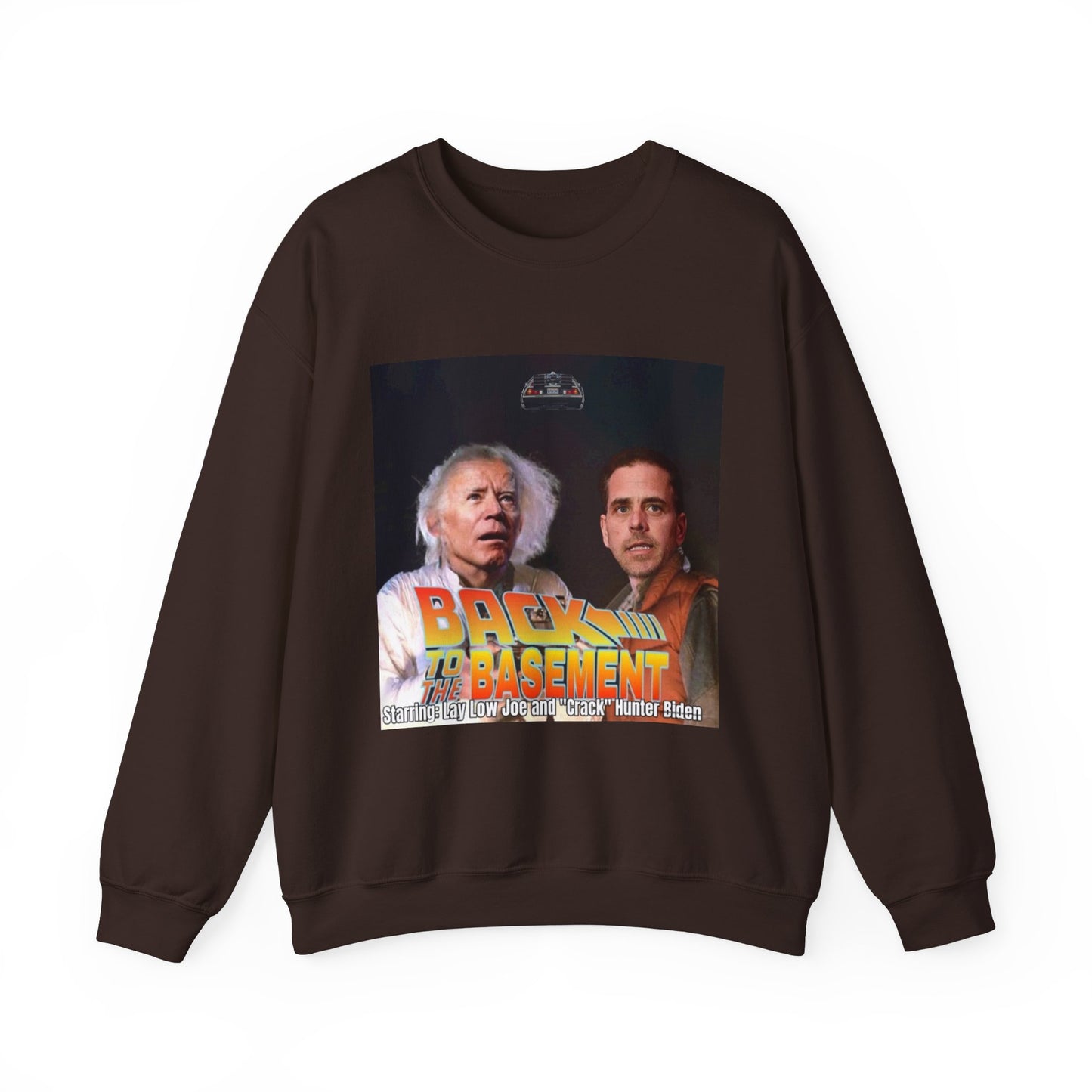 Hunter Biden Convicted Felon Pardon Back to the basement Unisex Heavy Blend™ Crewneck Sweatshirt