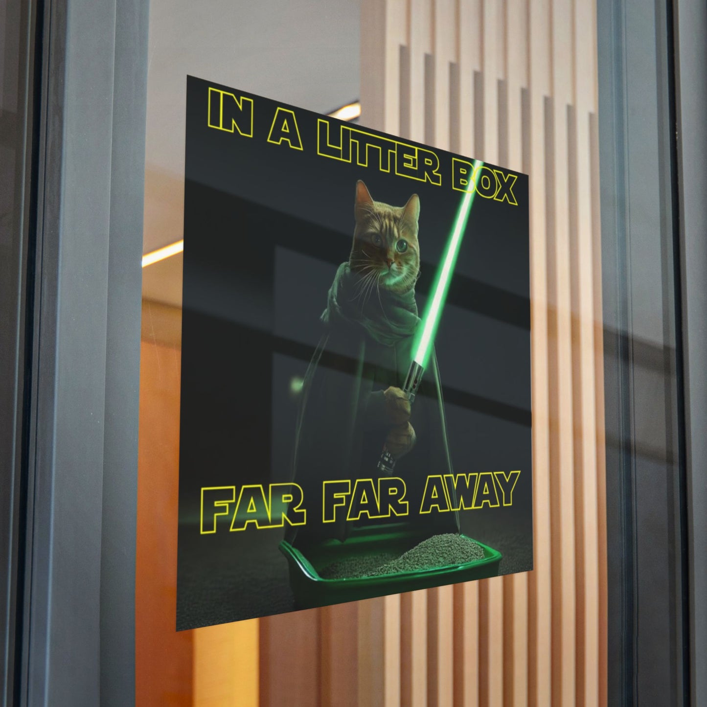 STAR WARS CAT IN A LITTER BOX FAR FAR AWAY Die-Cut Stickers
